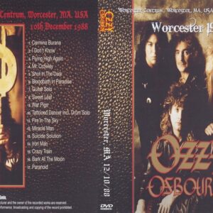 Ozzy Osbourne 1988-12-10 Worcester, MA 2 DVD